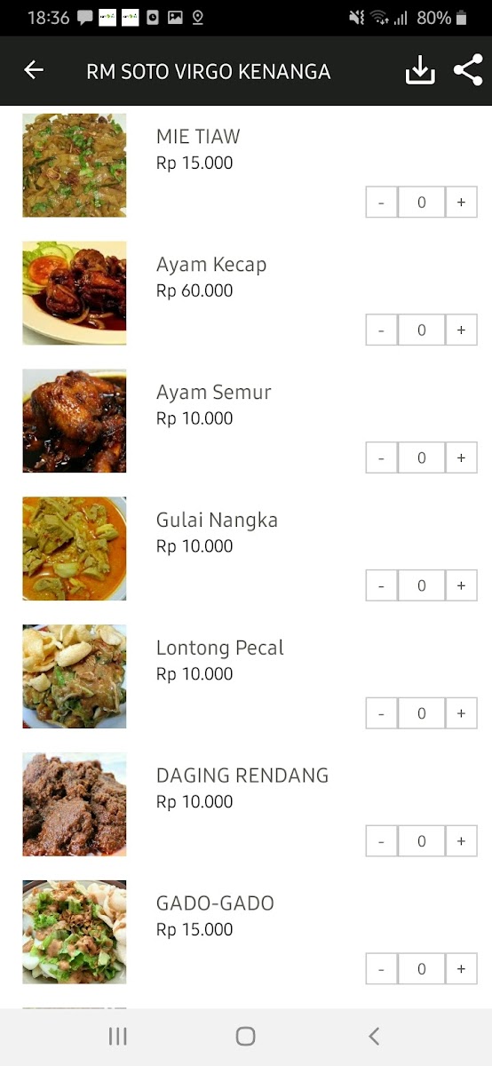 Rumah Makan Soto Virgo Kenanga Photo Menu 4
