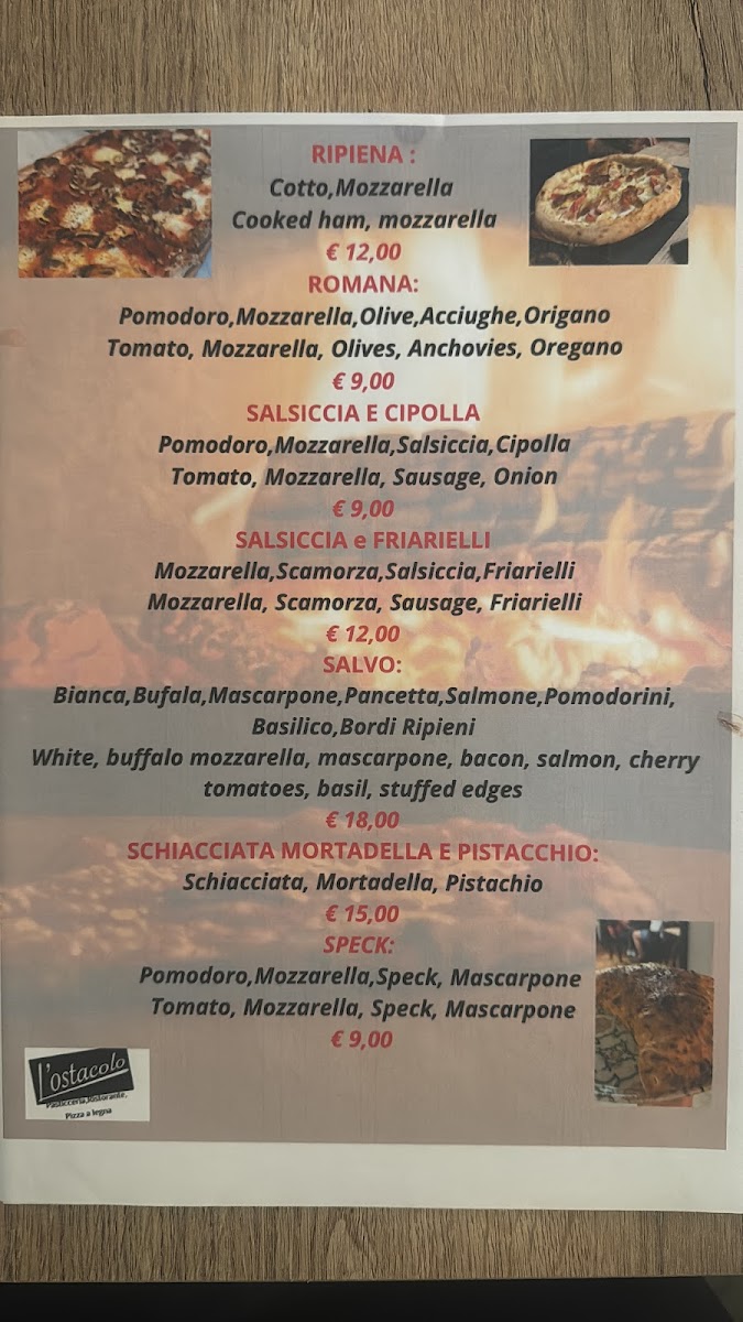 Pizzeria/pasticceria/Ristorante/Forno L'Ostacolo Photo Menu 2
