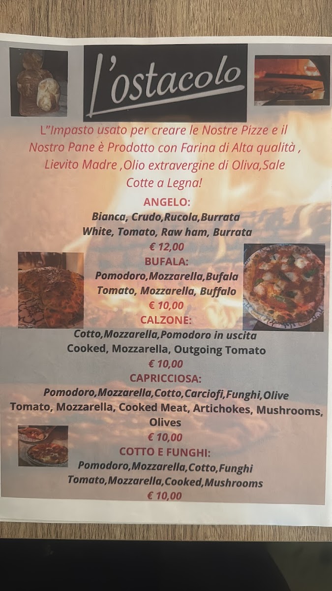 Pizzeria/pasticceria/Ristorante/Forno L'Ostacolo Photo Menu 3