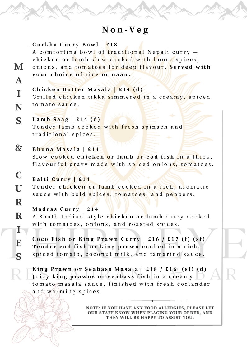 Third Eye Restaurant & Bar Bristol Photo Menu 3