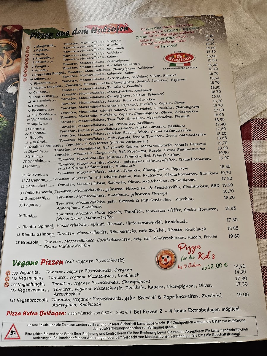 Pizzeria Al Camino Photo Menu 1