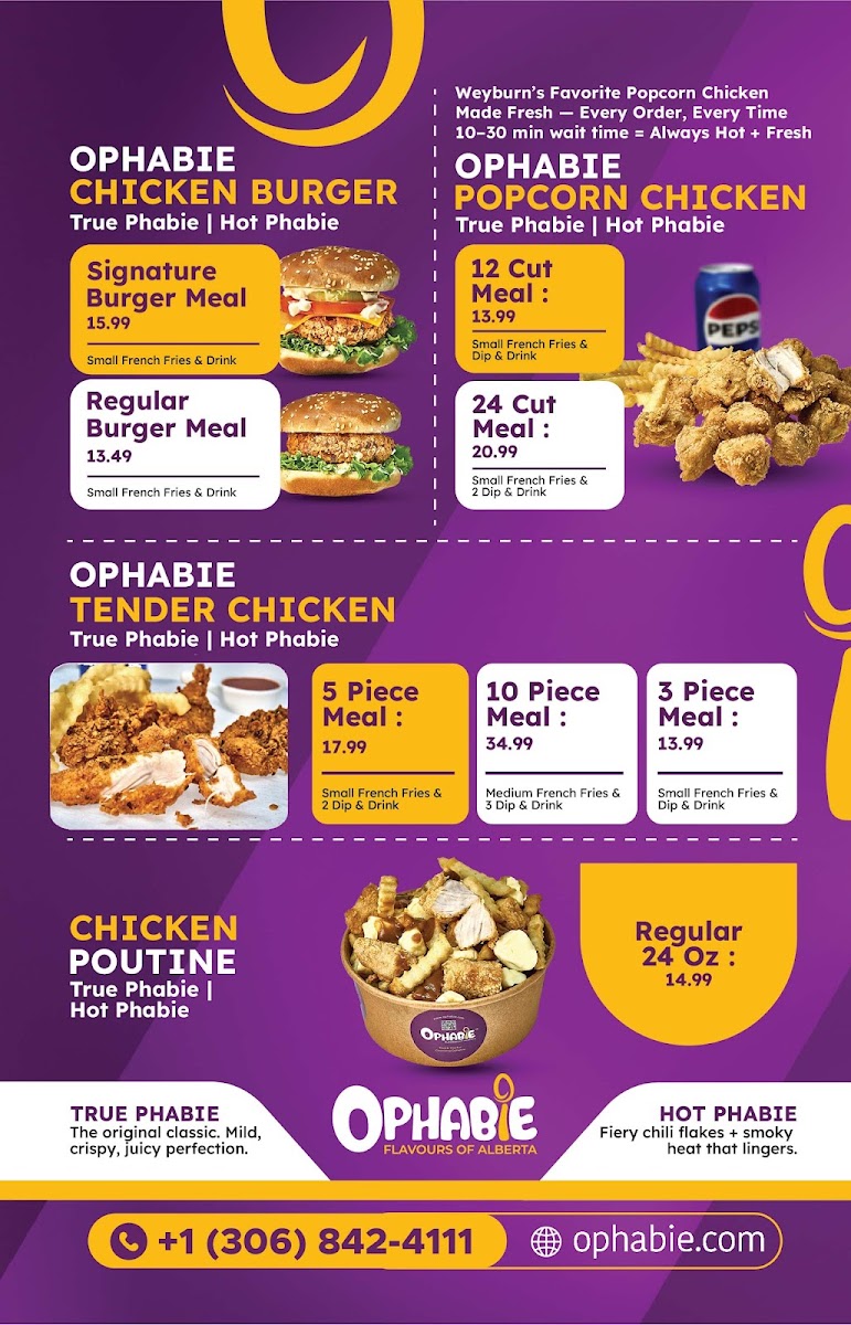 Fried Chicken, Burger | Ophabie Photo Menu 1
