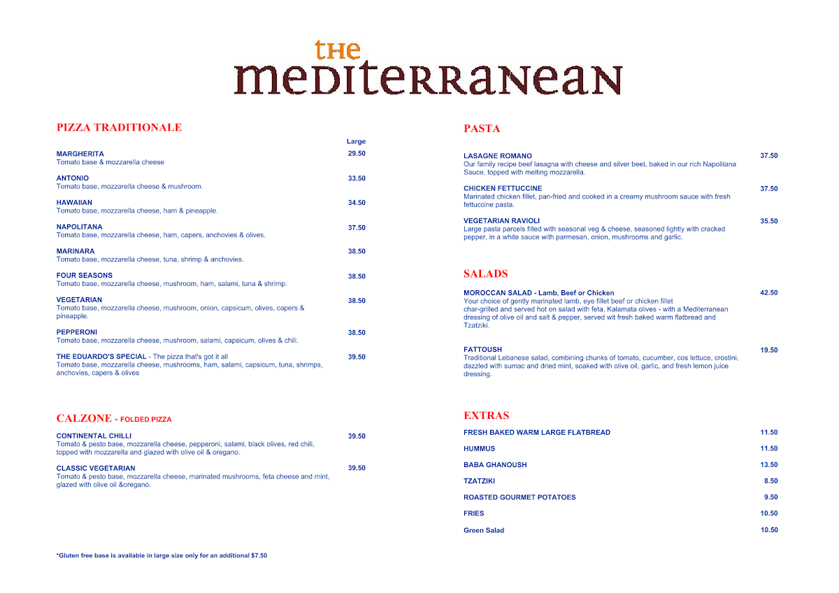 The Mediterranean Photo Menu 1