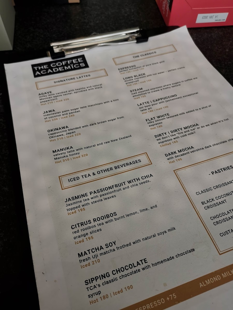 The Coffee Academics BGC Photo Menu 7