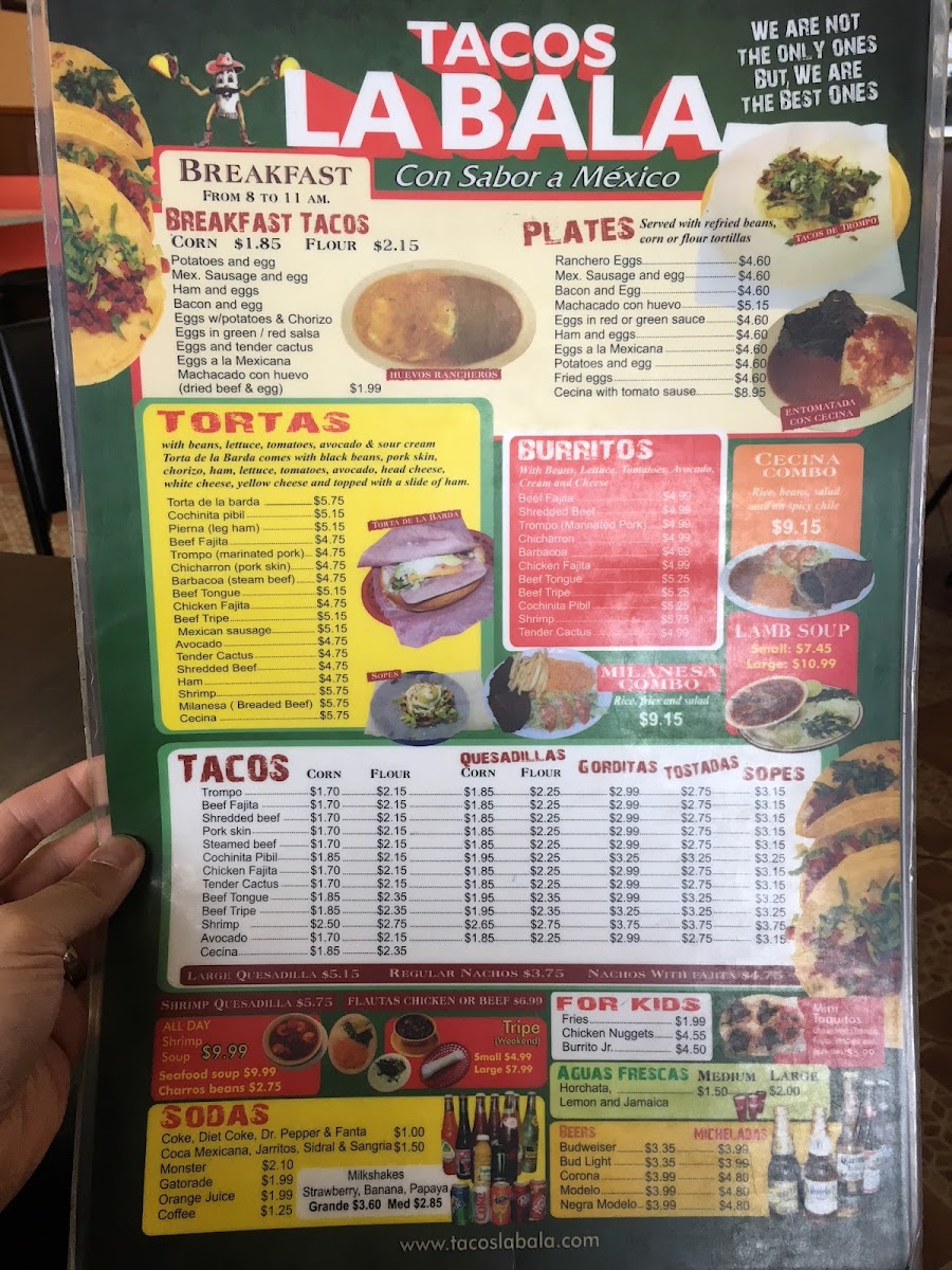 Tacos La Bala Photo Menu 3