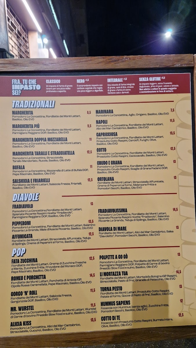Fradiavolo Pizzeria - Milano Premuda Photo Menu 1