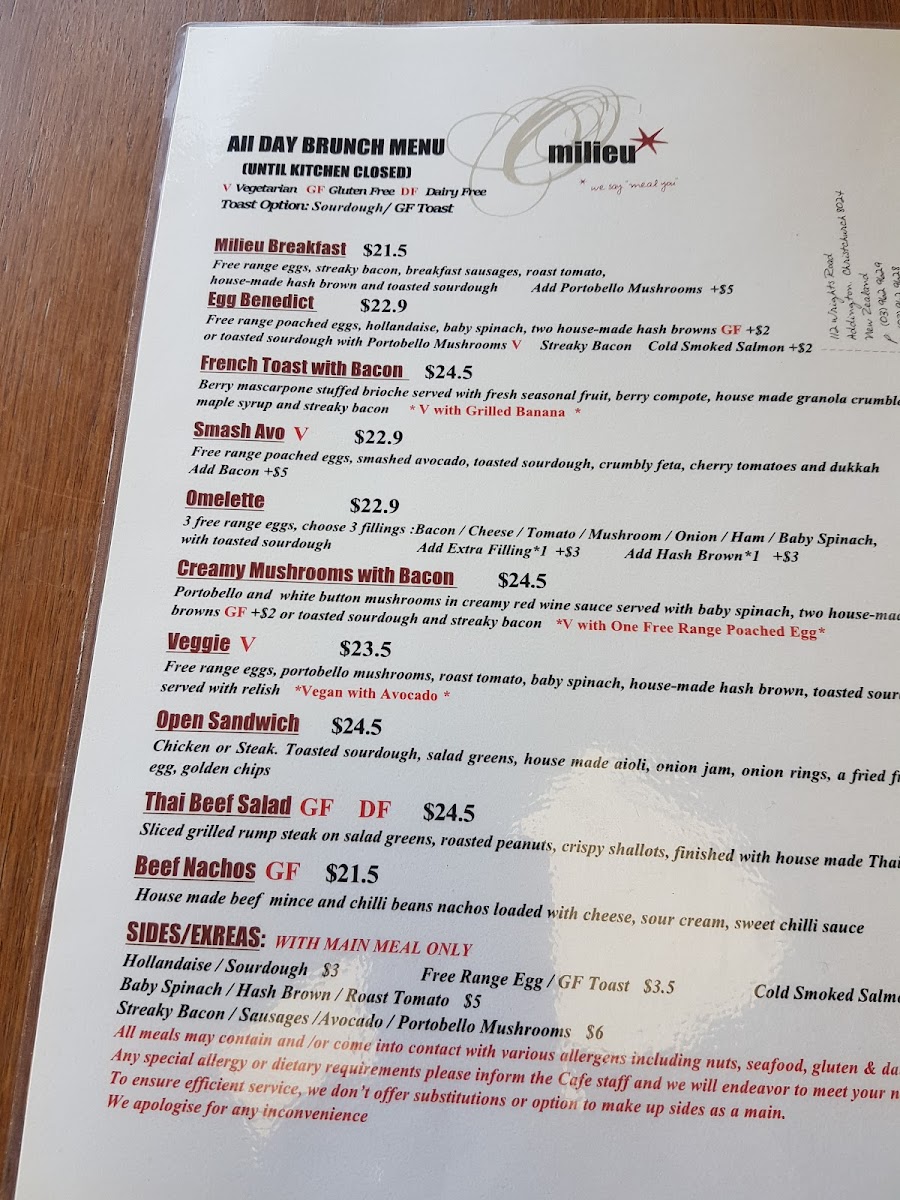 Milieu Cafe Photo Menu 3