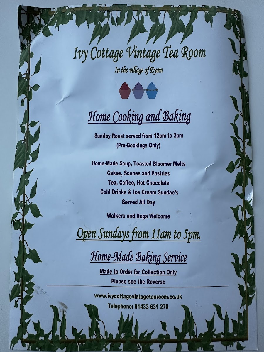 Ivy Cottage Vintage Tea Room Photo Menu 5