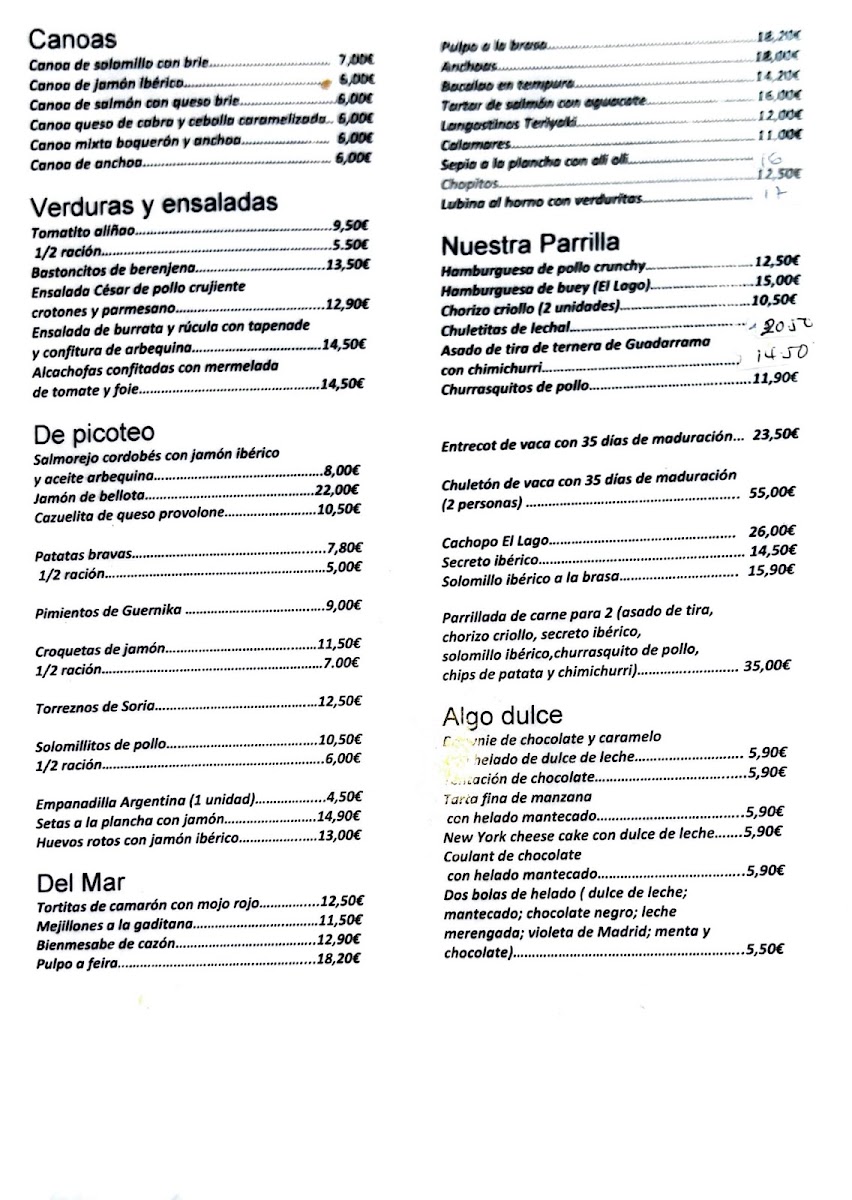 Restaurante El Lago Photo Menu 7