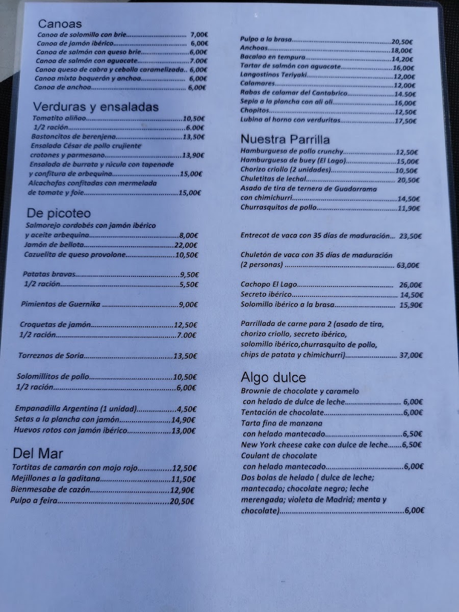 Restaurante El Lago Photo Menu 8