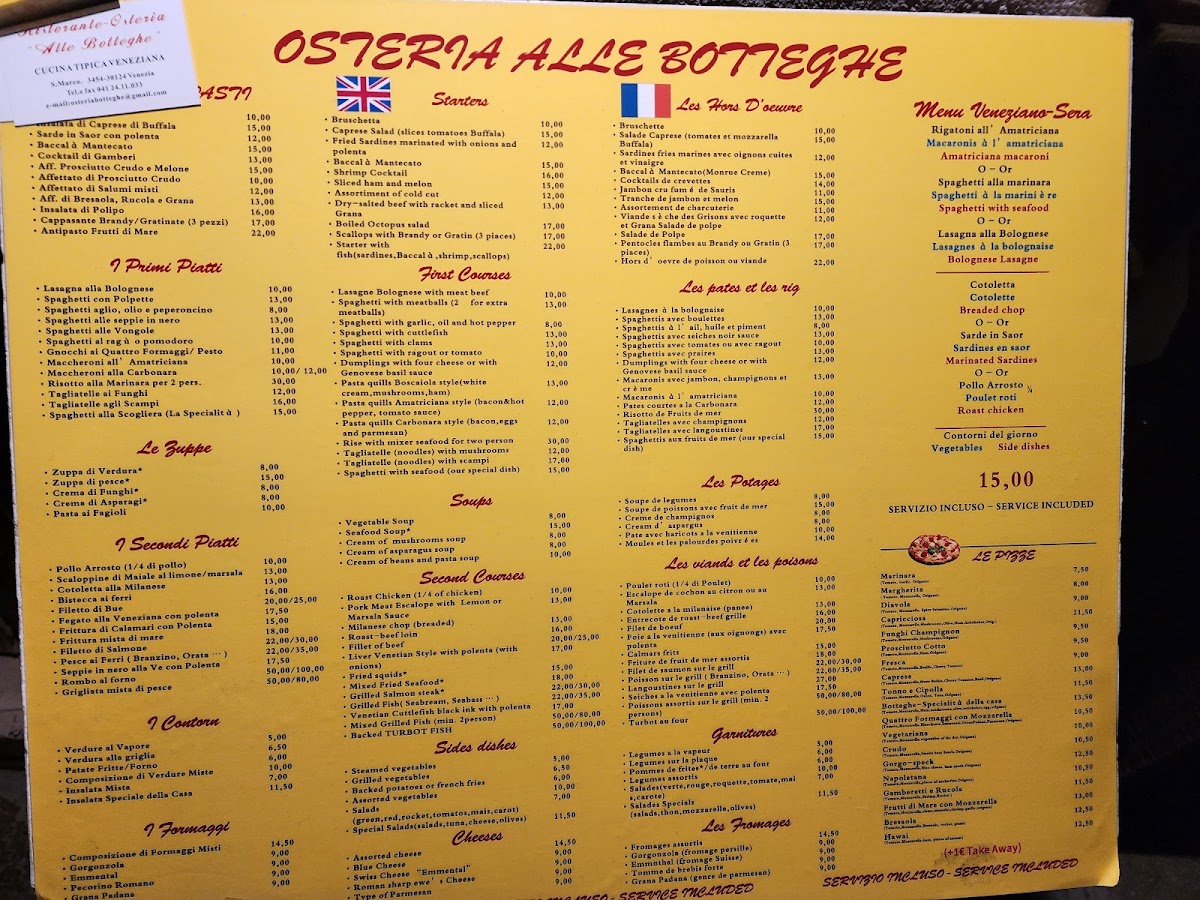 Ristorante Osteria alle Bottega Photo Menu 2