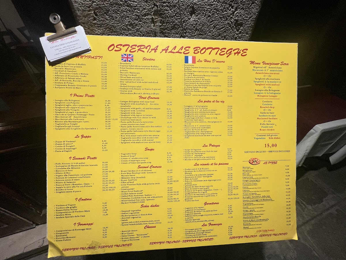 Ristorante Osteria alle Bottega Photo Menu 3