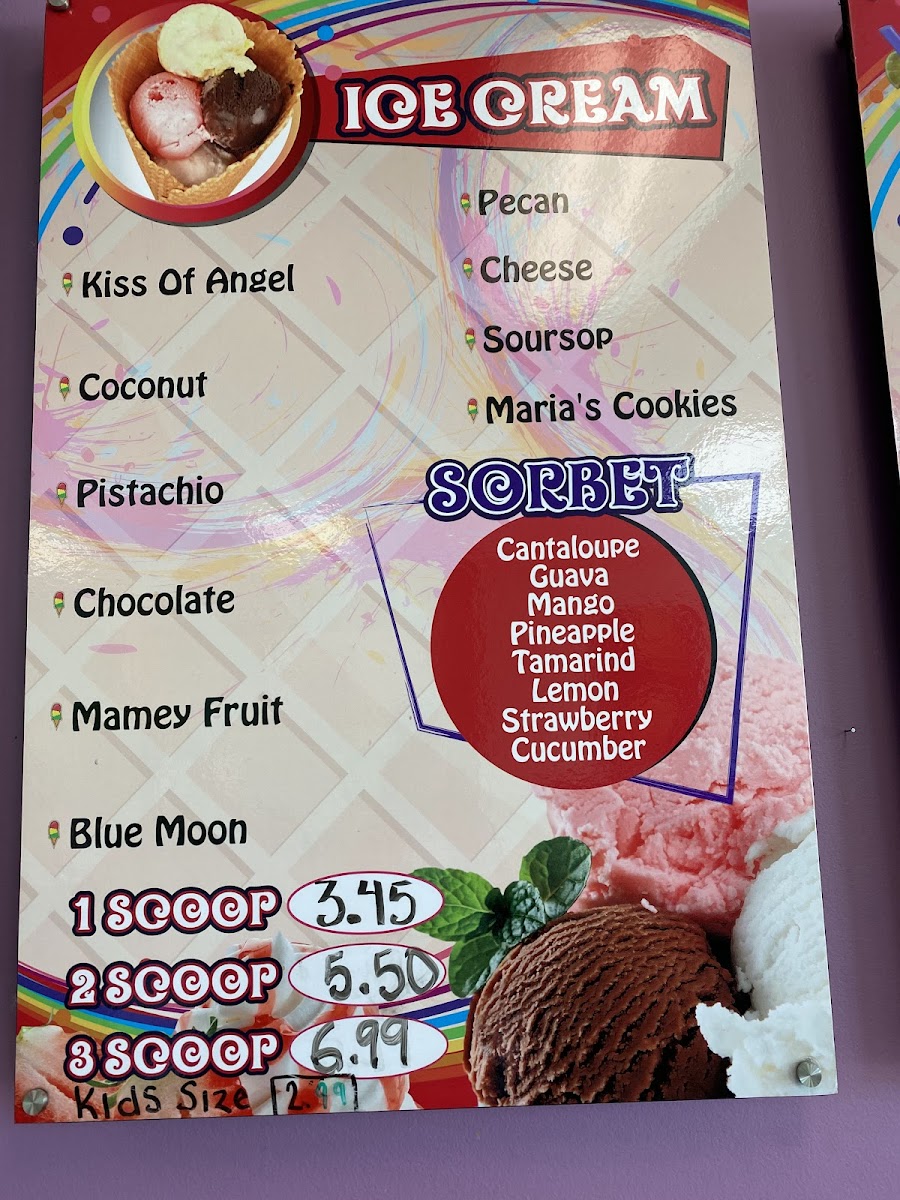 Milin's Ice Cream Photo Menu 1