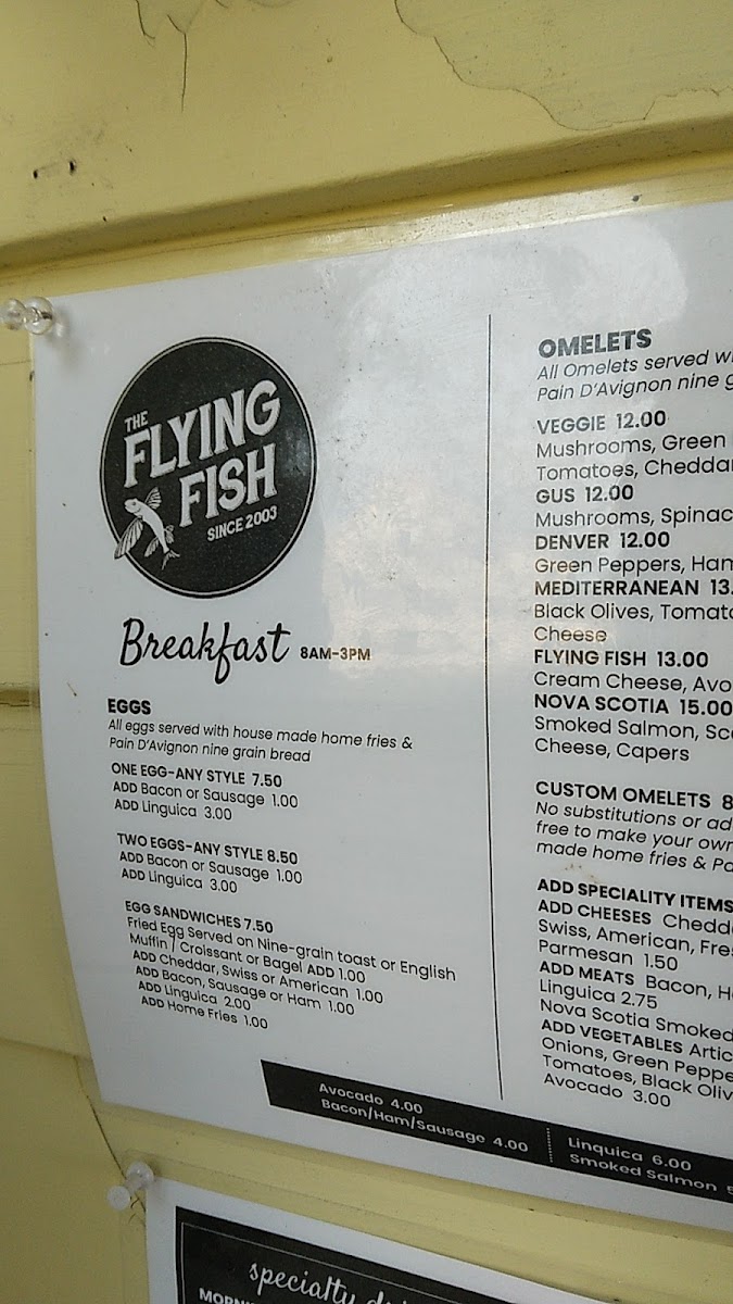 The Flying Fish Photo Menu 2