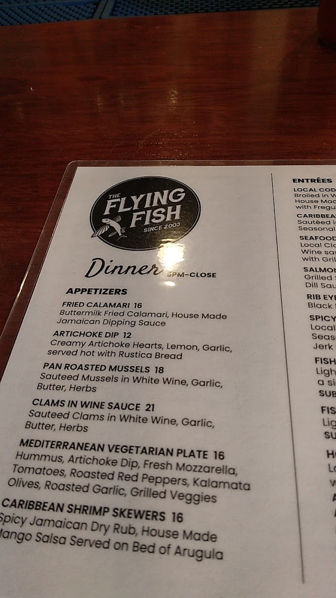 The Flying Fish Photo Menu 3
