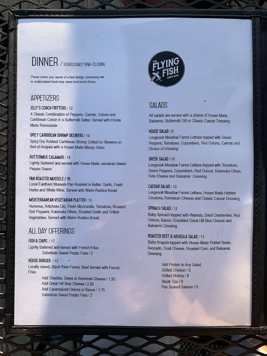 The Flying Fish Photo Menu 5