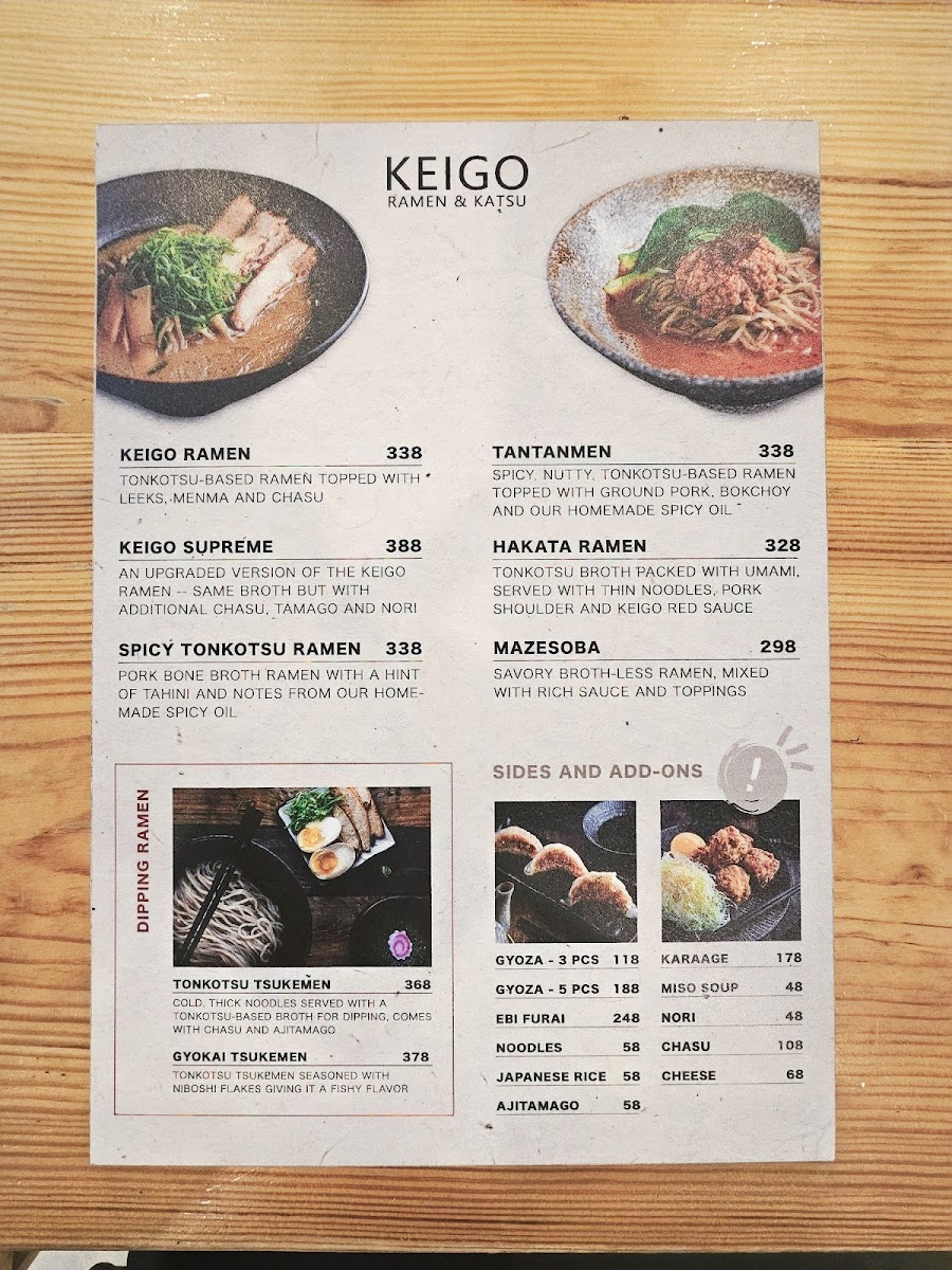 Keigo Ramen & Katsu Photo Menu 2