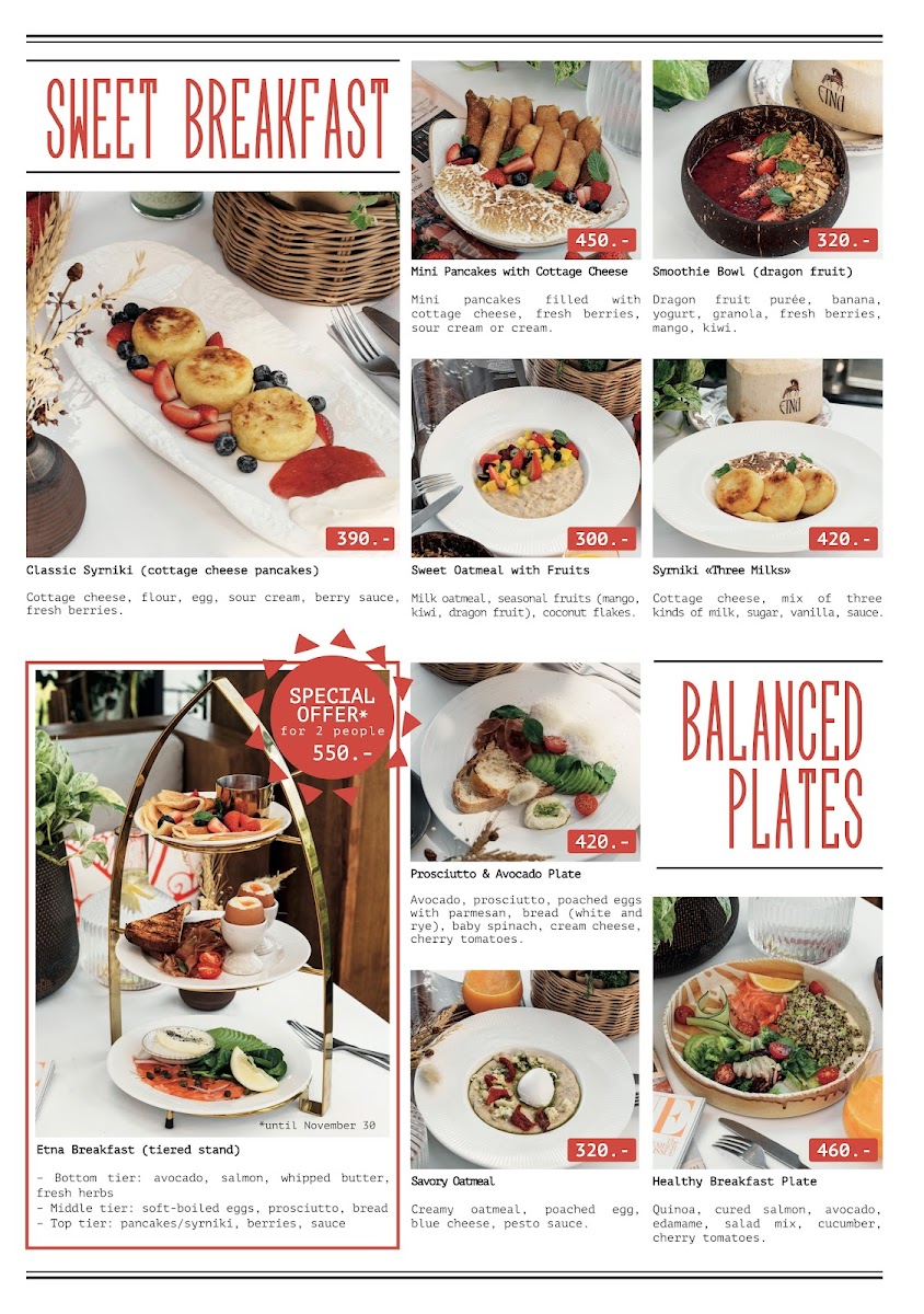 ETNA Restaurant Photo Menu 1