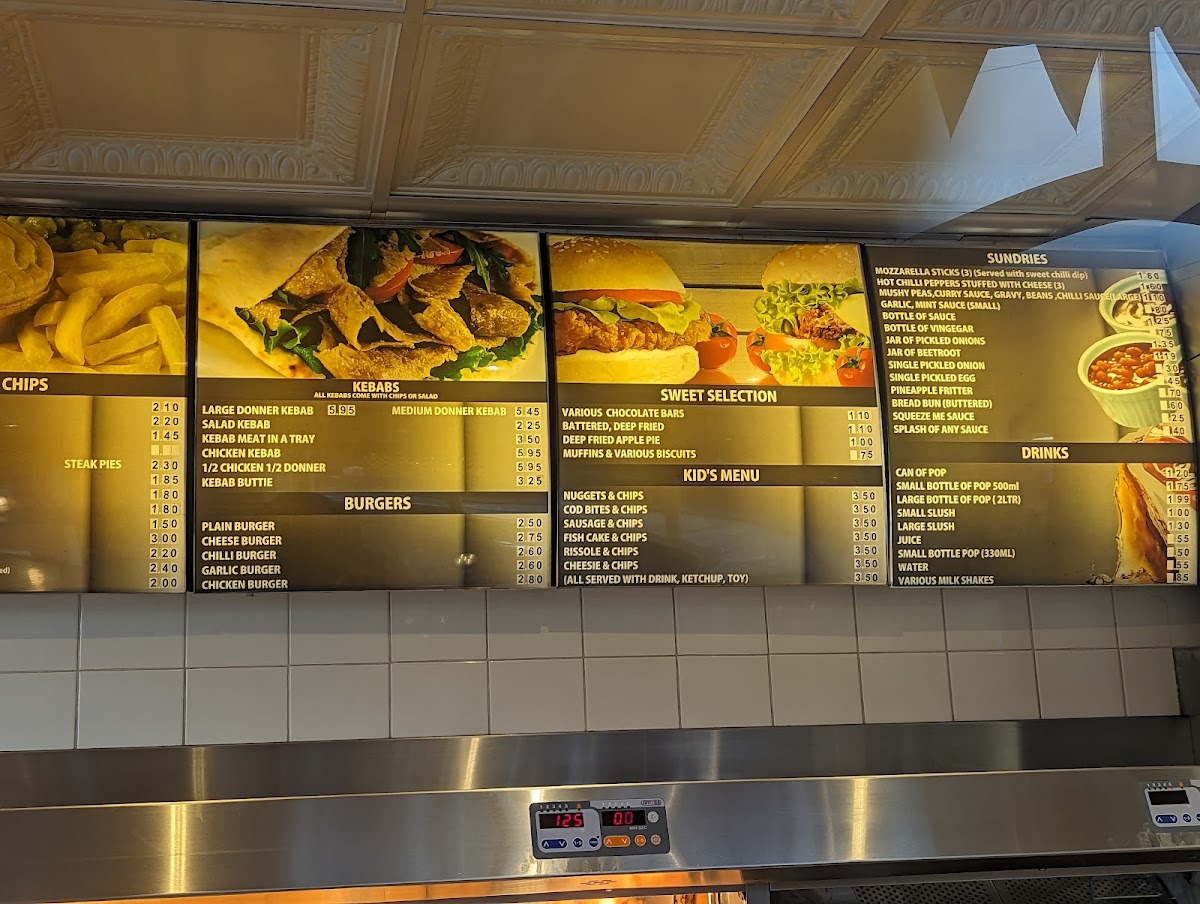 Low Fell Fish Bar Photo Menu 1
