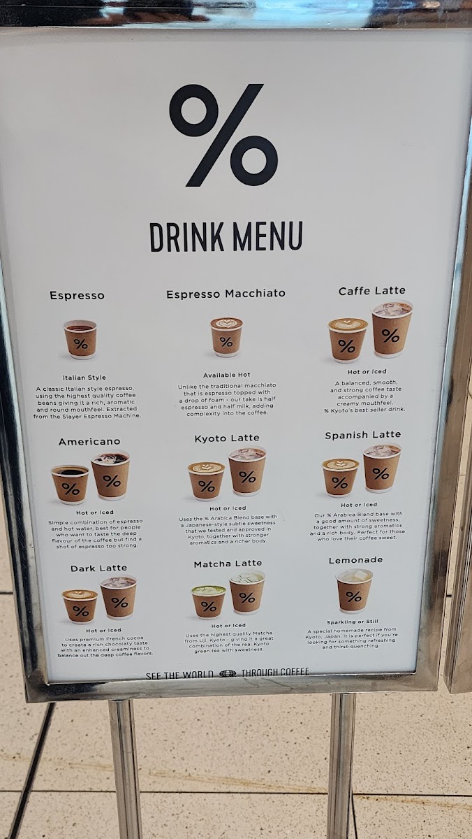 % Arabica Toronto Eaton Centre Photo Menu 2