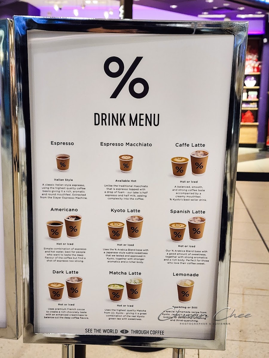 % Arabica Toronto Eaton Centre Photo Menu 5