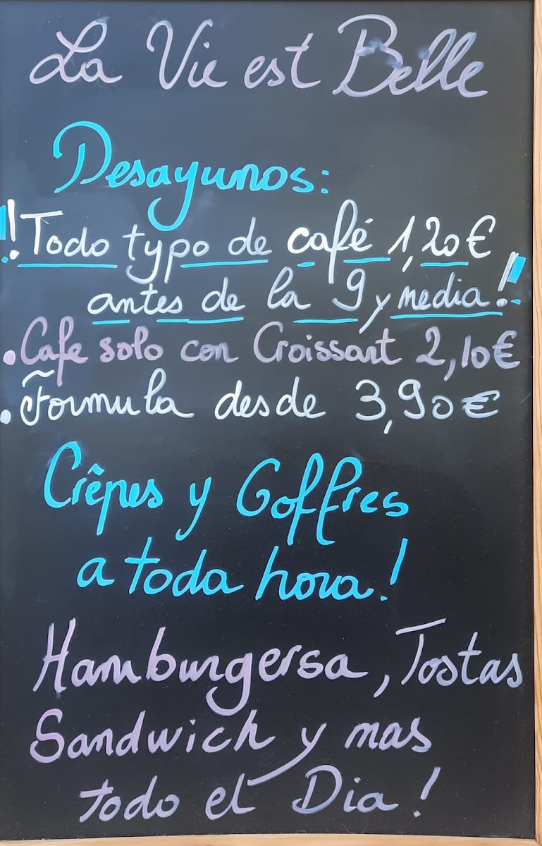 La Vie est Belle Photo Menu 2