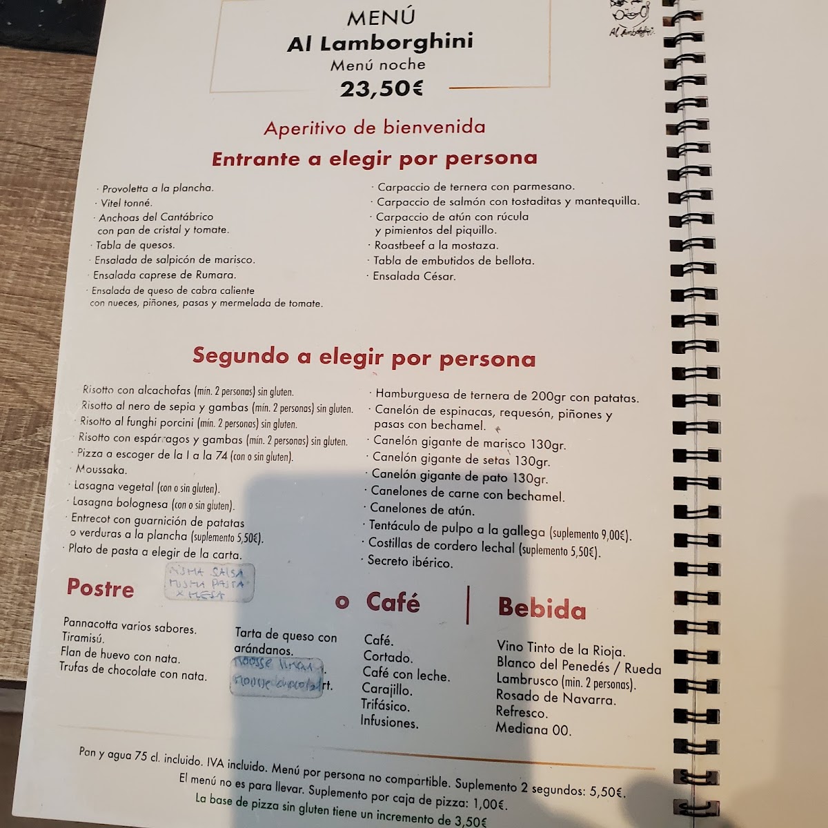 Pizzeria Restaurant Al-Lamborghini Cambrils Photo Menu 3