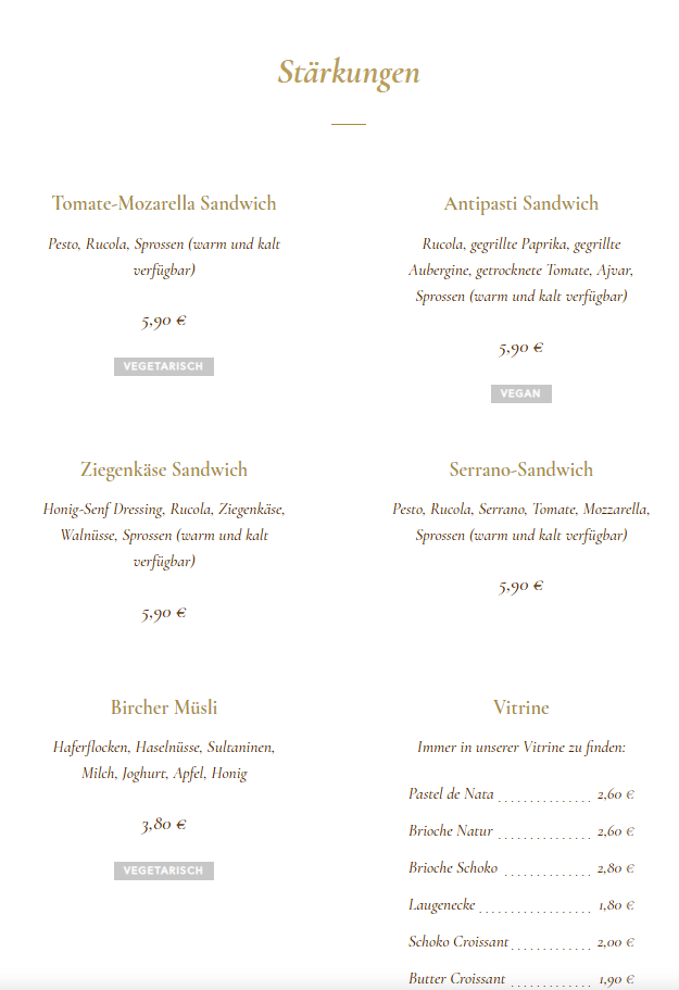 Muckel Café Photo Menu 1