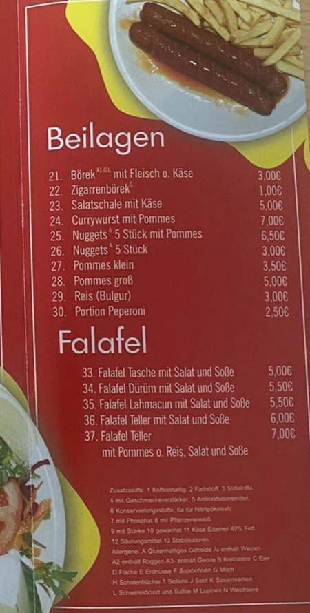 Watenbüttel Kebaphaus Photo Menu 1
