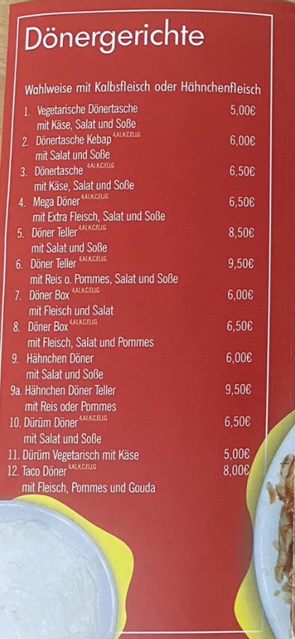 Watenbüttel Kebaphaus Photo Menu 4
