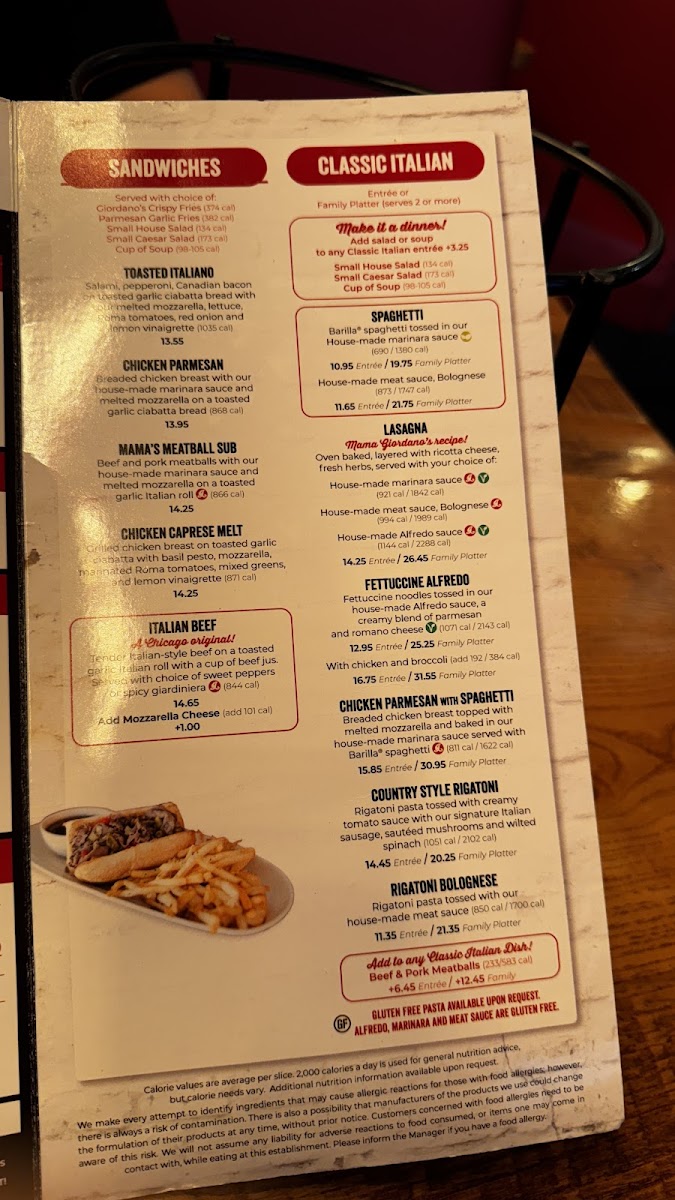 Giordano's Photo Menu 4