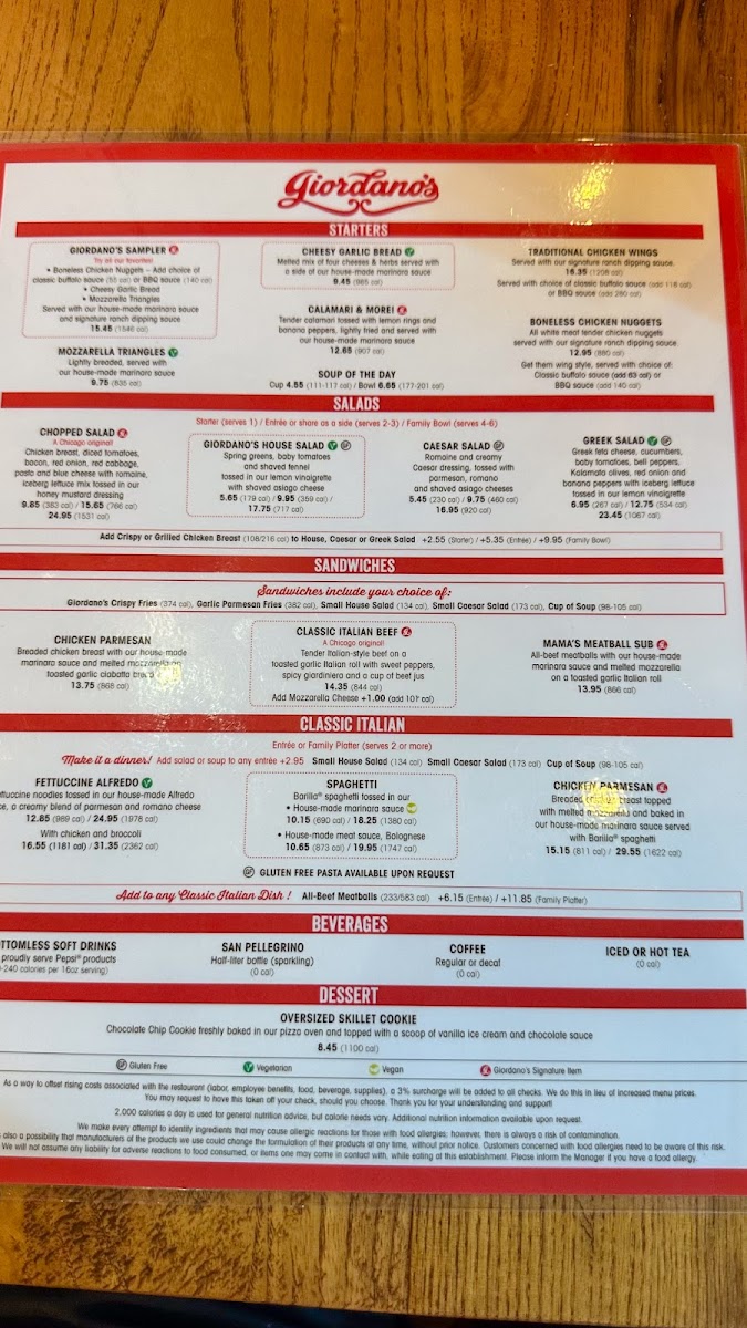 Giordano's Photo Menu 9