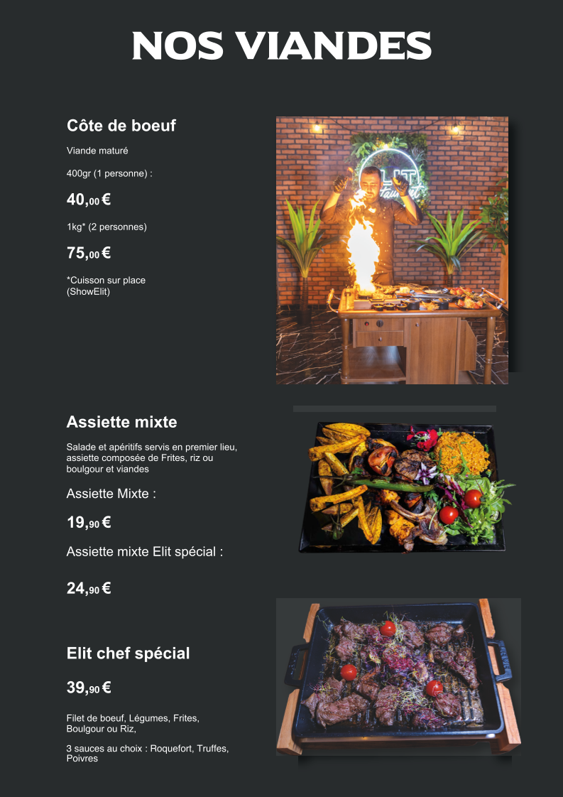 Elit Restaurant & Rooftop l Elit Terrasse & Bar à chicha Photo Menu 4