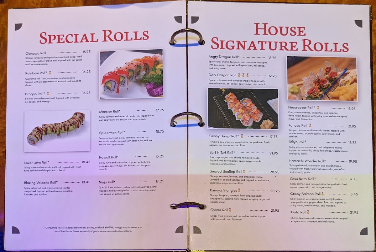 Kanoya Sushi Grill and Bar Photo Menu 1