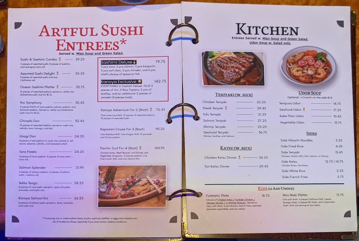 Kanoya Sushi Grill and Bar Photo Menu 2