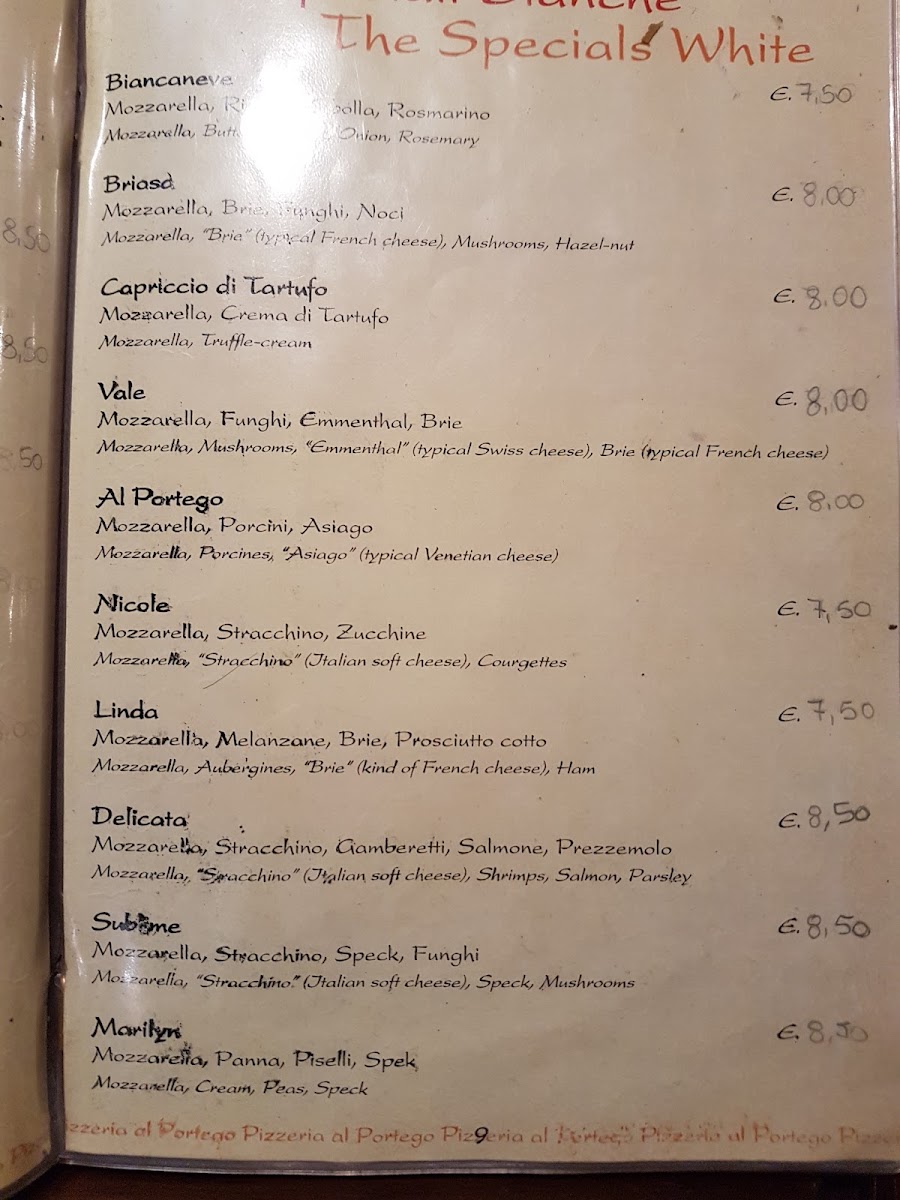 Pizzeria Al Portego Sovizzo Photo Menu 4