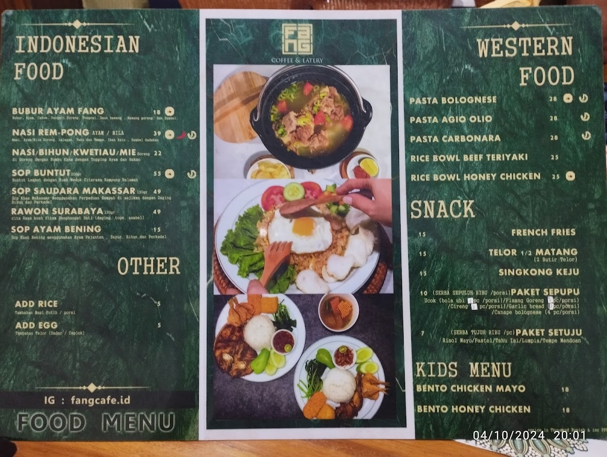 Fang Cafe (Coffee & Eatery) Photo Menu 5