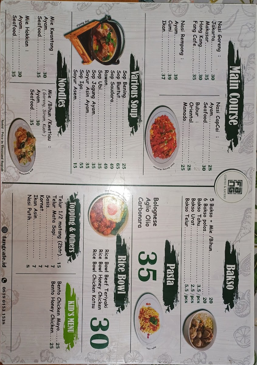 Fang Cafe (Coffee & Eatery) Photo Menu 8