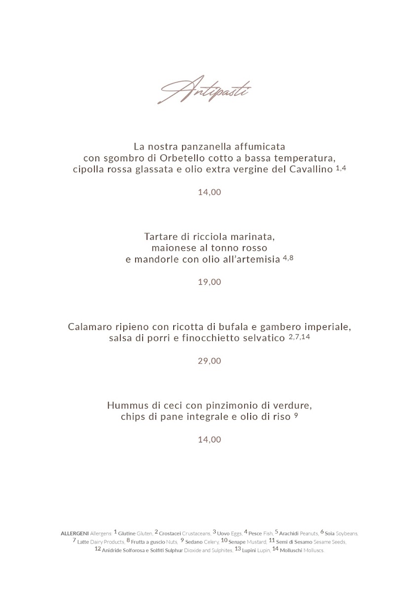 Ombra della Sera Photo Menu 5