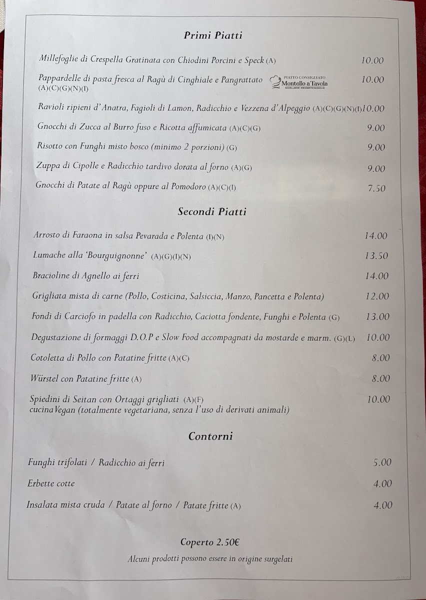 Trattoria Sbeghen Photo Menu 1