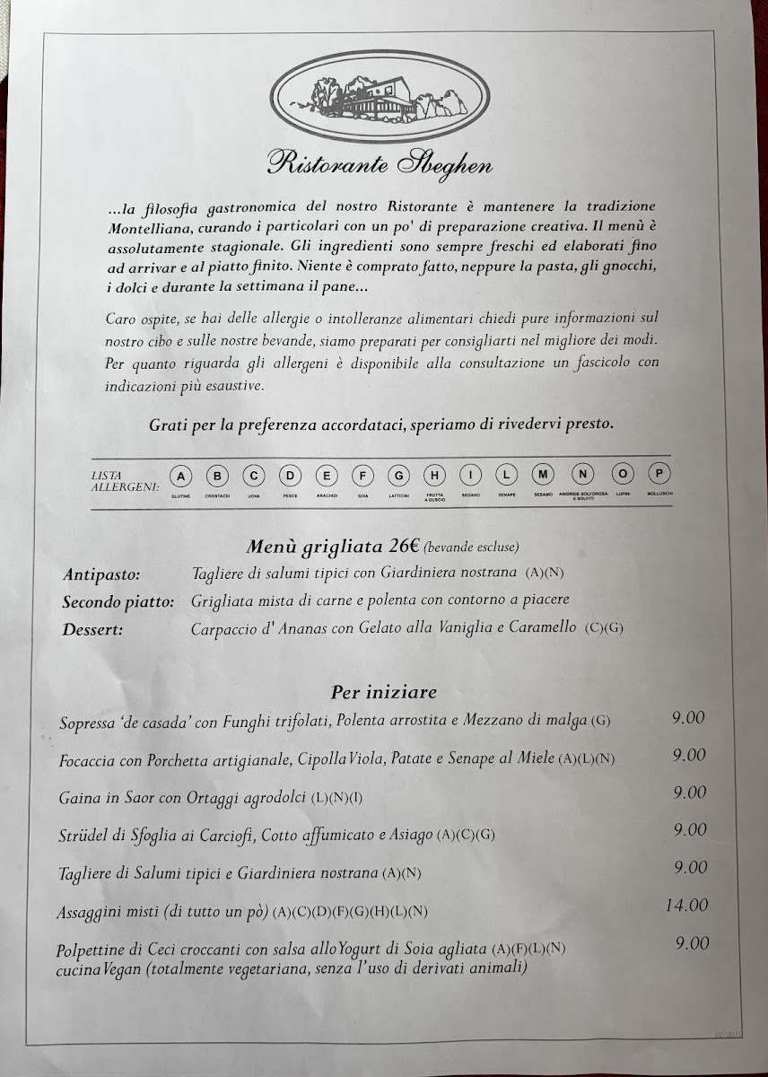 Trattoria Sbeghen Photo Menu 2