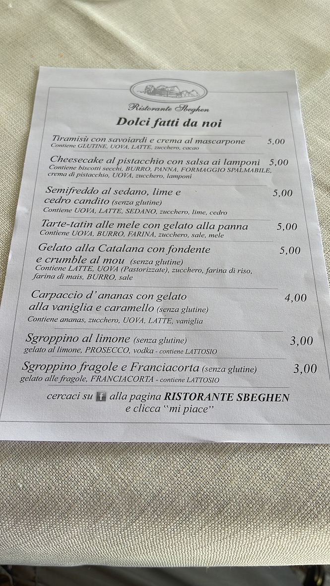 Trattoria Sbeghen Photo Menu 3