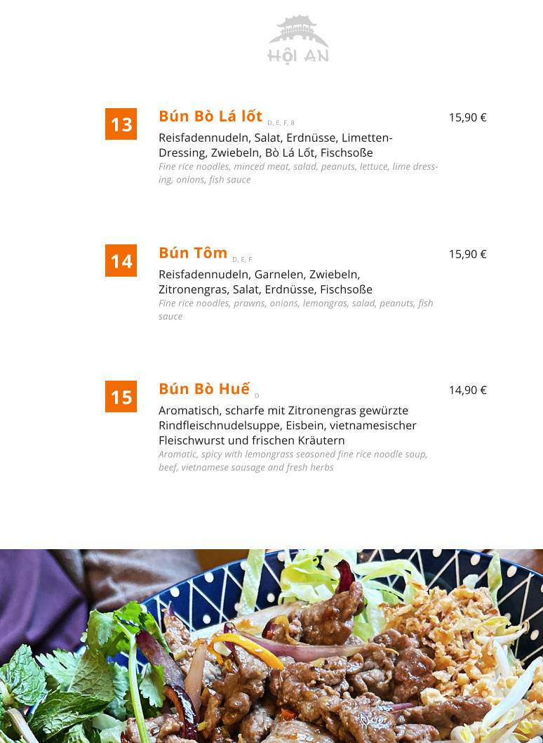 Hôi An Street Food Photo Menu 2