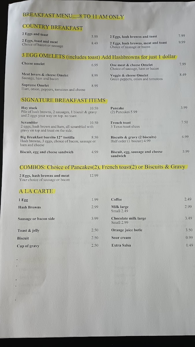 Eggo's Cafe Photo Menu 2