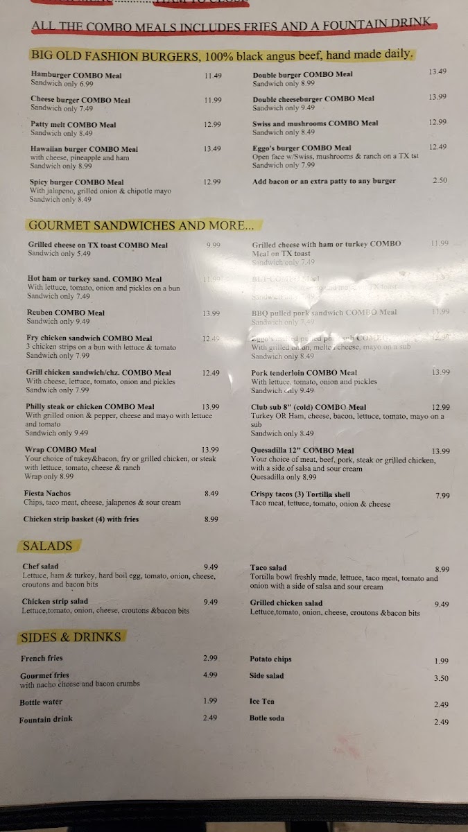 Eggo's Cafe Photo Menu 3