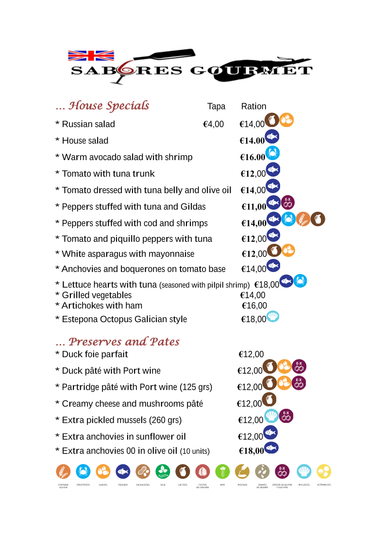 Sabores Gourmet Photo Menu 3