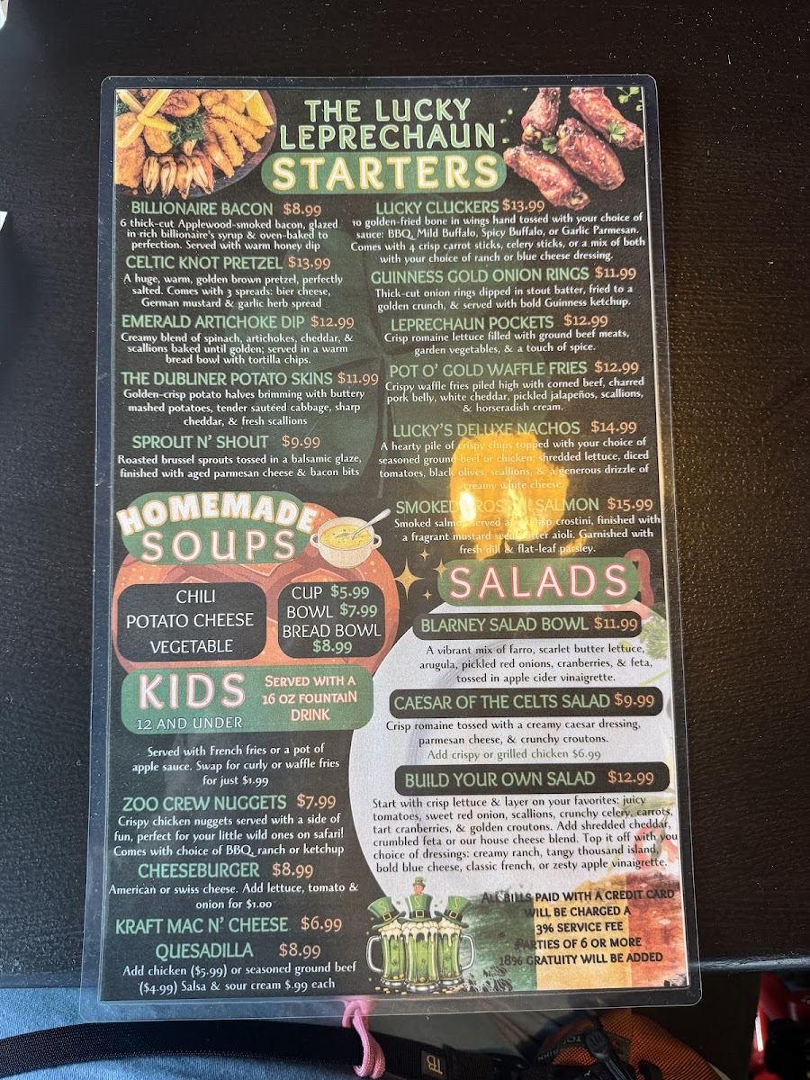 The Lucky Leprechaun Bar & Grill Photo Menu 3