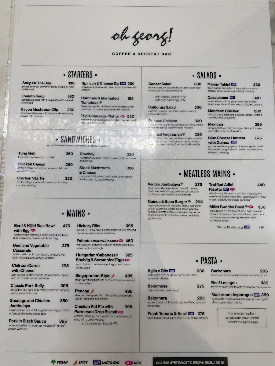 Oh Georg! Photo Menu 1