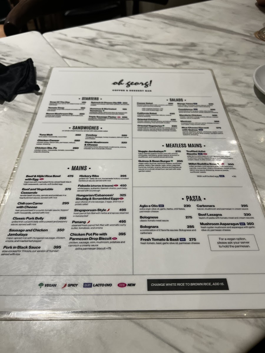 Oh Georg! Photo Menu 10