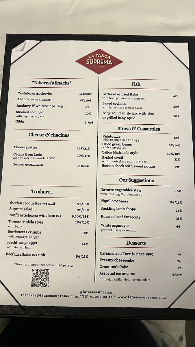 La Tasca Suprema Photo Menu 1